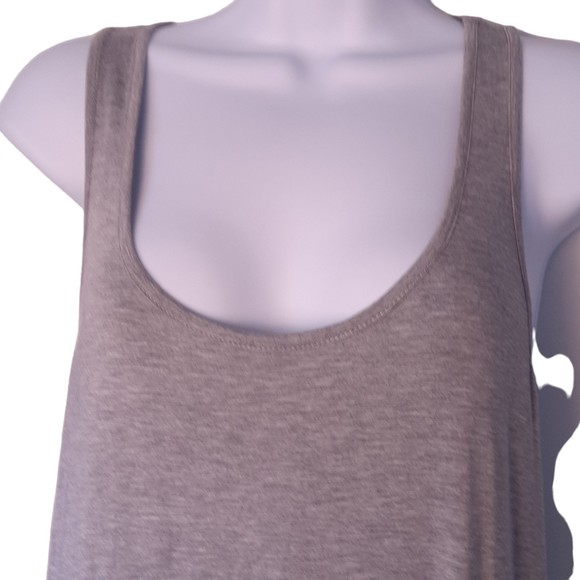 *New* Fabletics Iliana Maxi Dress Heather Grey Racerback Scoop Neck Stretchy WS - Picture 6 of 9